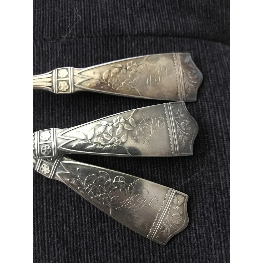 Reed & Barton Parisian‎ Flatware Silver Plate Pat 1887 Engraved Fork Set 3